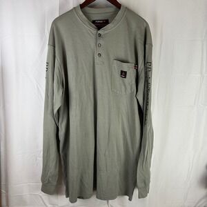 Forge FR Henley Shirt Mens 2XLT Sage Green Flame Resistant Praetorian Graphic